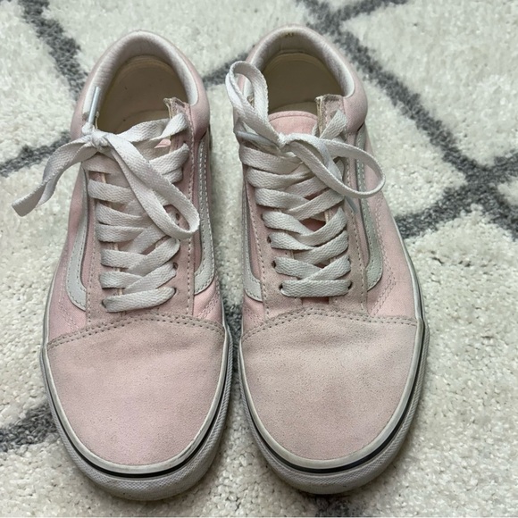 Vans Old Skool Shoes Pink Suede Classic Low Top Sneakers Blushing White - Picture 2 of 12